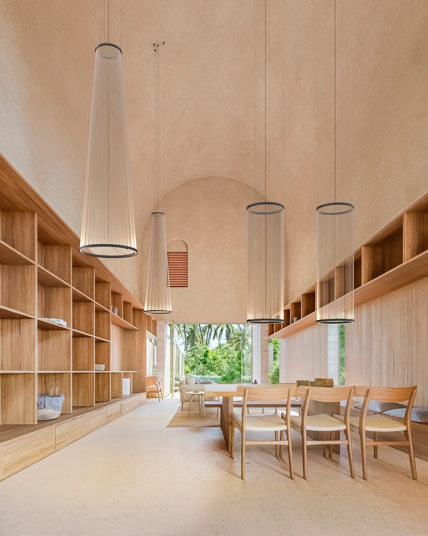 Vibia Array — конические и цилиндрические объёмы с плетёной нитью
